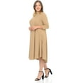 thumbnail image 3 of Pastel by Vivienne Women's Swing Midi Dress Plus Size Mocha X-Large, 3 of 4