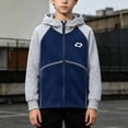 thumbnail image 5 of HAOTAGS Boys Zip Up Hoodie (2-12) Hooded Jacket with Pockets Cotton Sweatshirt Navy Size 3T, 5 of 7