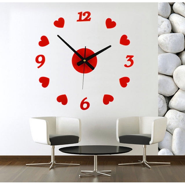 Reloj de Pared Ganfancp Decoración DIY Pegatina Espejo Sin Marco Gran Kit para Hogar
