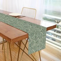 Yayeee Table Runner 70 inches Long Home Kitchen Dinning Party Decoration, Retro Green Abstract
