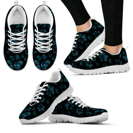

Black Dog Paw Print Shoes ECG Design Brand Fashion Sneakers Nursing Shoes For Women Animal Palm Print Zapatos Planos