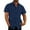 2-Navy, variant on FloHua Mens Shirts Short Sleeve Solid Lapel Men's Fashion Vacation Solid Color Cotton Linen Double Pocket Casual Shirts Short Sleeves