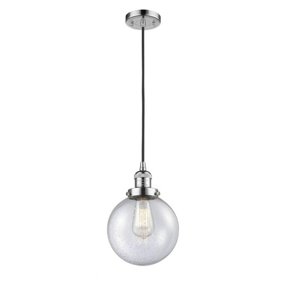 Innovations 201C-PC-G204-8-LED Large Beacon 1 Light Mini Pendant part of the Franklin Restoration Collection, Polished Chrome