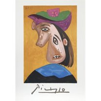 Pablo Picasso  Le Pleureuse - Yellow- Blue- Purple - Lithograph on Paper 29 In. x 22 In.
