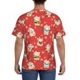 thumbnail image 3 of Vsdgher Japanese Maneki Cats Print Men's Dry Fit Mesh Athletic Shirts Moisture Wicking Tennis T-Shirt Tops, 3 of 9
