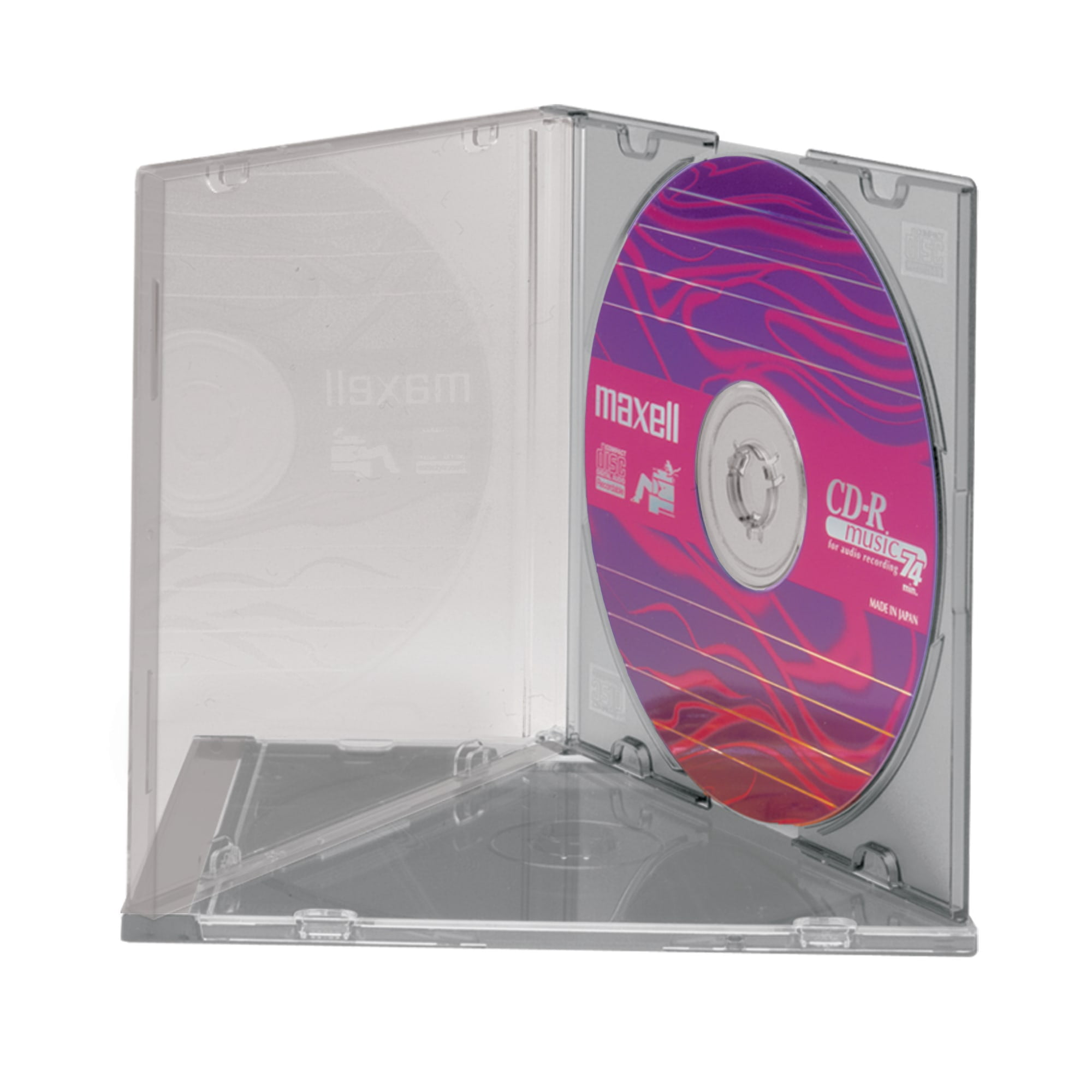 Maxell 40-Pack CD-DVD Slimline Jewel Cases, Clear
