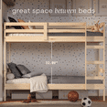 thumbnail image 4 of From the Tree Furniture Solid Wood Bunk Bed with Ladder & Safety Rails – Heavy-Duty Kids & Teen Bunk Frame for Bedroom or Guest Room, 4 of 11