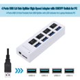 thumbnail image 1 of Adaptador de alta velocidad Hub USB 3.0 de 4 puertos con interruptor de encendido/apagado para PC (blanco)-195945.01, 1 of 8