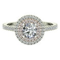 thumbnail image 4 of Double Halo Diamond Engagement Rings Round brilliant Diamond Ring 2-tone 14K White Gold 1.15 carat (F,VS1), 4 of 5
