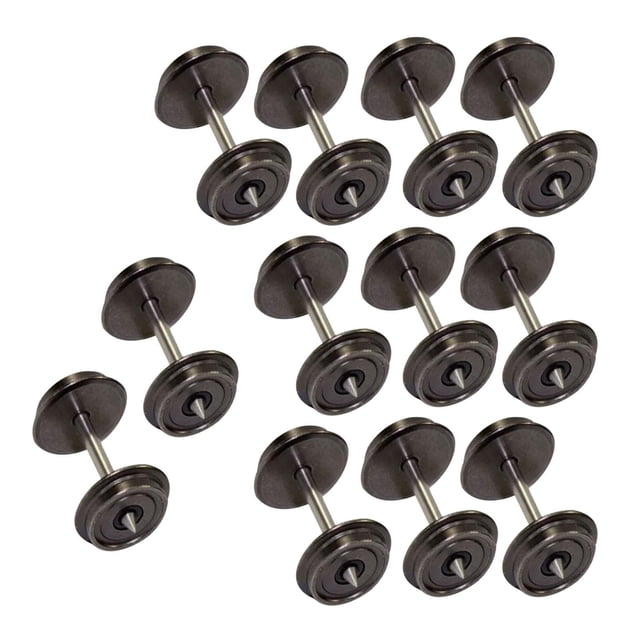 Juego de 12 ruedas metálicas para trenes DC, accesorio para trenes de hobby, escala HO, ruedas para trenes a escala 1/87.