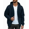 thumbnail image 5 of ZCFZJW Men's Hoodie Full Zip up Long Sleeve Hooded Pullover Casual Fashion Sweatshirts Drawstring Gym Hooded Outwear Coat Jackets with Kanga Pocket Navy XXL, 5 of 9