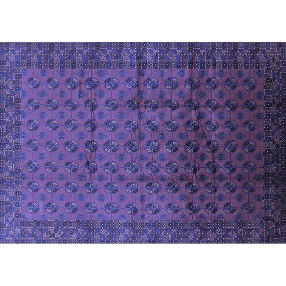 Ahgly Company Indoor Rectangle Oriental Blue Industrial Area Rugs, 7' x 10'