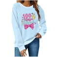 thumbnail image 2 of Uootdi 100 Days of School Long Sleeve Shirts for Women Womens Teacher Graphic Tops Happy 100 Days of School Sweatshirt Gift, 2 of 6