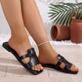 thumbnail image 5 of KIJBLAE Women's Wrap Cross Strap Single Band Flat Sandals, Wide Width Open Toe Non Slip Casual Beach Slippers for Summer Black 42, 5 of 7
