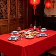 thumbnail image 4 of Linnome Rectangle Tablecloth Plastic Fiber 4 Colors Available 72x54 Inches Washable for Home Pub Restaurant Red, 4 of 6