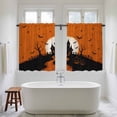 thumbnail image 5 of Orange Halloween Kitchen Curtains 54 Inch Length, Dead Trees Pumpkins Castle Tiers Curtains for Bathroom Bedroom Cafe, Light Filtering Small Window Treatment Short Tiered Drapes 2 Panels 42"Wx54"L, 5 of 9