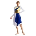 thumbnail image 3 of Haitryli Women Metallic Lyrical Dance Dress Liturgical Praise Tunic and Overlay Blue S, 3 of 7