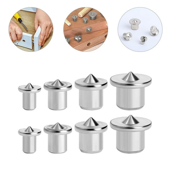 FONWILYO Dowel Pin Diy Locator Steel Woodworking 2 Sets 1.4X1X1CM