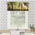 thumbnail image 3 of Horse Window Curtain Valances Western Farmhouse Farm Animal Wooden Fence Spring Scenery Rod Pocket Window Valance for Living Room Bathroom Bedroom Kitchen 54 by 18 in, 1 Panel, 3 of 6