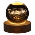thumbnail image 1 of Bola de cristal LED luz nocturna brillante carga USB para decoración del hogar (Saturnos), 1 of 2