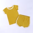 thumbnail image 2 of Pejock Baby Girls Boys Clothes Outfits Shirt Shorts Sets Kids Fashion Cute Solid Short Sleeve Shorts Cotton Casual Suit, 3-4Years, 2 of 6