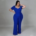 thumbnail image 3 of AURA Women Plus Size Wide Leg Jumpsuit High Waist Loose Fit Casual Summer Outfit, 3 of 7