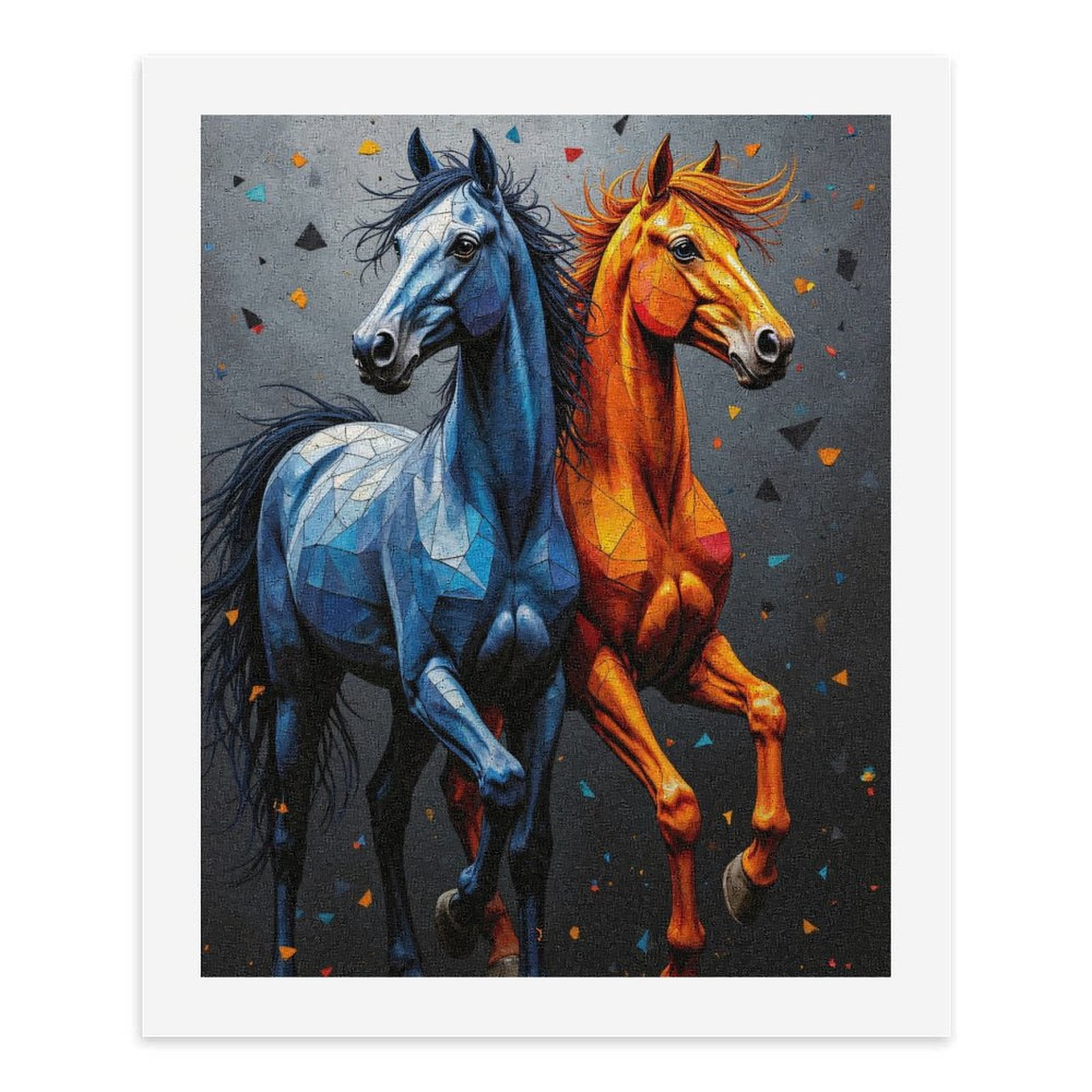 Paint By Numbers Kit for Adults Beginner - Colorful Geometric Horses Art DIY Canvas Painting Kits for Adults, Frameless Paint By Number for Adults for Home Wall Decor 16x20 Inch
