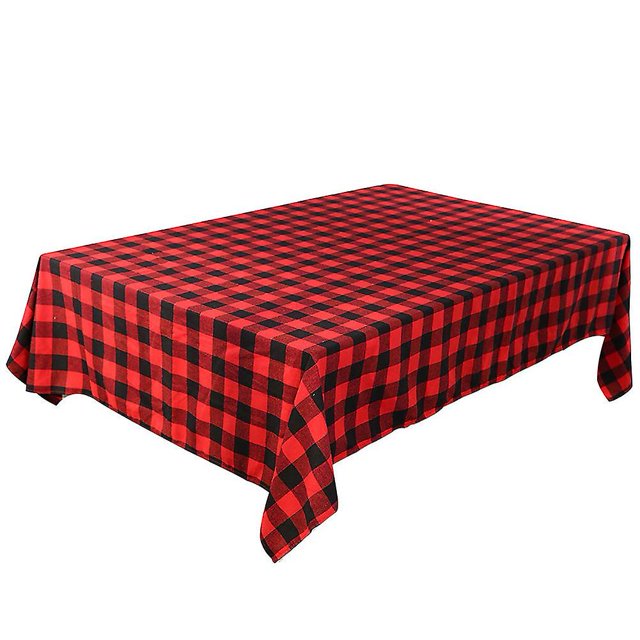 Table Runner Mantel Individual a cuadros navideño, camino de mesa con lazo, mantel, fundas de almohada, decoración navideña