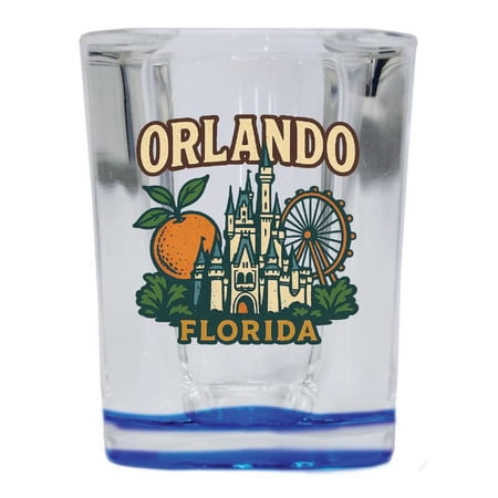 Orlando Florida Vintage Design Souvenir 2 oz Square Shot Glass – Blue