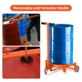 thumbnail image 4 of Heavy Duty Drum Dolly,55 Gallon Barrel Dolly with 3 Poly-on-Steel Wheels with Brake, 1000 LBS Capacity Trash Can Dolly with Handle, Orange Steel Frame Dolly, 4 of 7