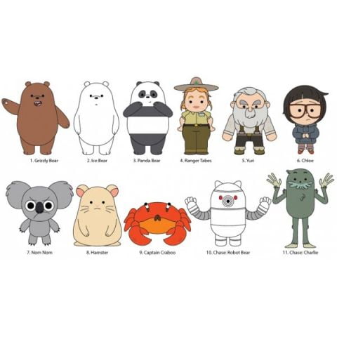 cartoon network a original - we bare bears - mystery pack | collectible toy  figure keychains from the hit tv show | featuring grizzly, ice, panda bear  & more animals | key