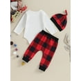 thumbnail image 4 of My First Christmas Outfits Baby Boy Girl 3 6 9 12 Months Long Sleeve Romper Onesie Pants Hat 3Pcs Fall Winter Clothes, 4 of 8