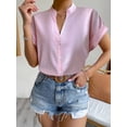 thumbnail image 4 of Summer simple V-neck ladies shirt fashion tops elegant temperament commuter women shirt, 4 of 4