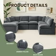 thumbnail image 6 of Oversized Cloud Couch Sectional for Living Room - 7 Seaters Modular Sectional Sofa with Ottoman Convertible L/U Shaped Boneless Design Warm Couches, 6 of 7