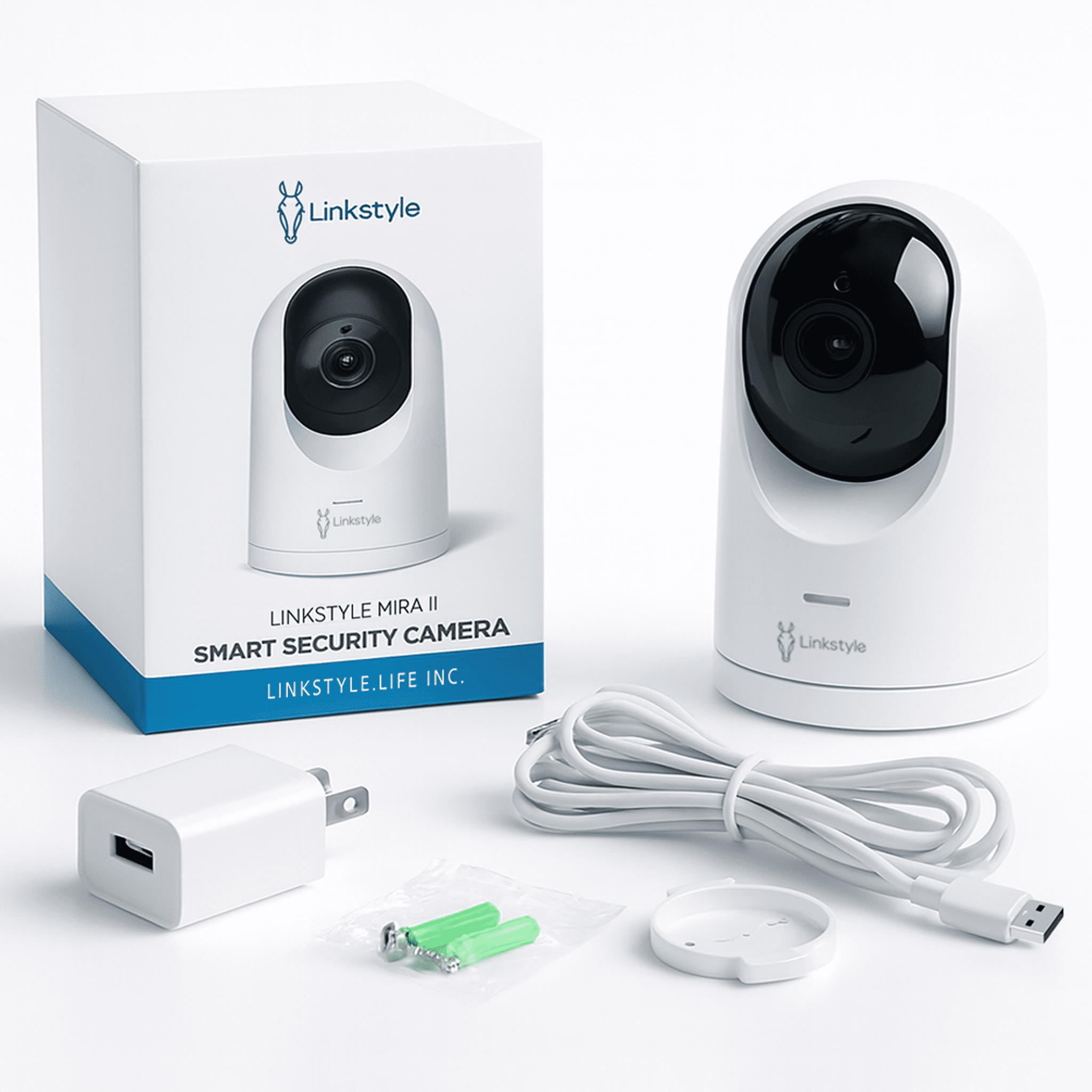 Mira II 2K Indoor Security Camera By LINKSTYLE — Baby, Pet & Home Smart Surveillance Monitor, AI Motion, 2-Way Audio, Night Vision (NO SUBSCRIPTION REQUIRED)