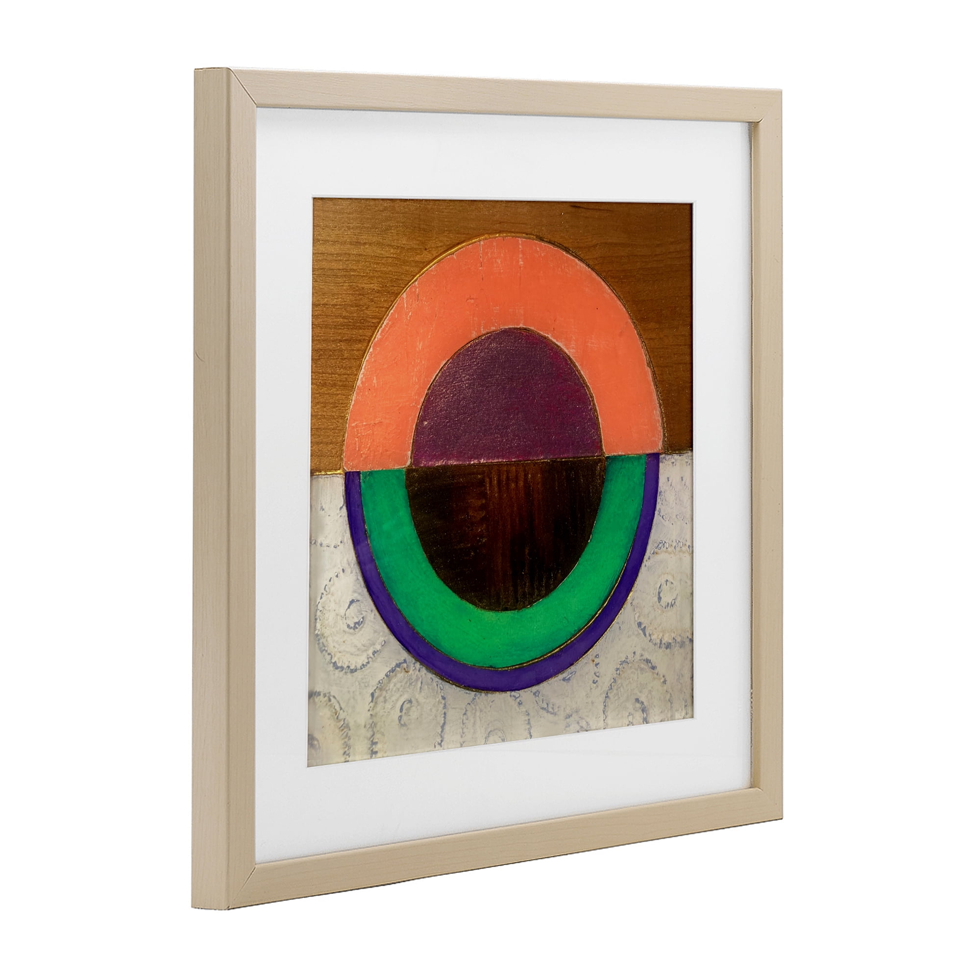 Stupell Industries Horizontal Split Circle Birch Framed Print Under Glass, design by Matthew Finger