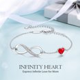 thumbnail image 4 of Infinity Heart Charm Link Stainless Steel Adjustable Bracelet Anniversary Jewelry Gifts for Women Girls, 4 of 6