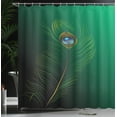 thumbnail image 4 of Ambesonne Animal Shower Curtain, Peacock Bird Plumes, 69"Wx70"L, Green Blue, 4 of 5