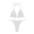 thumbnail image 6 of Womens Swimsuits Elegant Solid Two Piece Separate Bikini Set Cut High Waist Beachwear White Women Bathing Suits M, 6 of 6