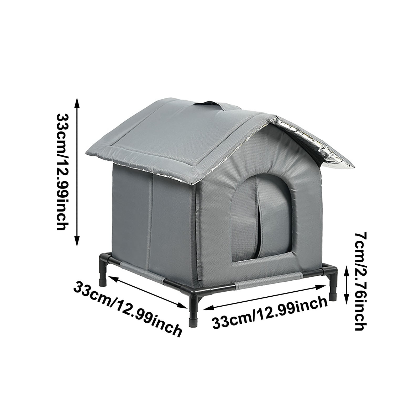 Outdoor Cat Kennel for All-Season Indoor Outdoor Use Metal Frame with Easy-Clean Pet Bed and Water for Cats and Dogs