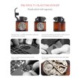 thumbnail image 4 of Handmade Cowhide Inlaid Mechanical Movement Swiss Brass Kerosene Lighter, Soft-Flame, Windproof, Vintage, Classic,Grinding Wheel, Complex, Gift for Boyfriend Husband,Thorens Brown and Black, 4 of 10