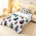 thumbnail image 2 of Erosebridal Boho Beetles Twin Comforter Sets,Nature Wildlife Theme Bedding Set,White Blue,Reversible,2-Piece,1 Comforter and 1 Pillowcase, 2 of 7
