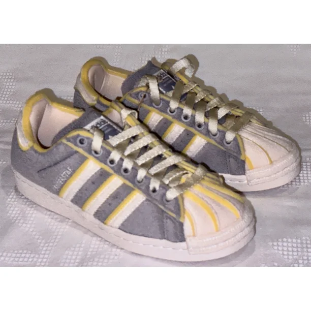 Adi - das Cozy Superstar Grey Yellow Casual LifestySneakers Shoes Youth 4 Womens 5
