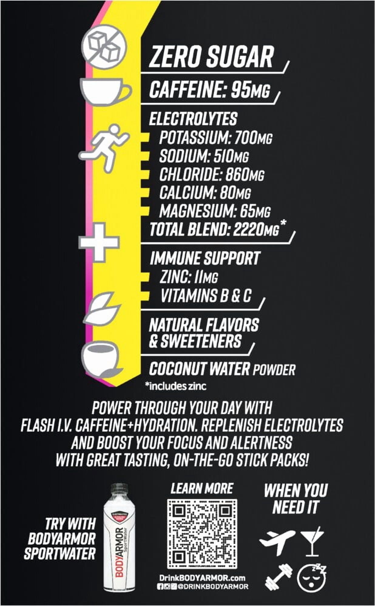 BODYARMOR Flash IV Dragonfruit Berry Caffeinated Zero Sugar Drink Mix Packets 6 sticks - 5 Pack