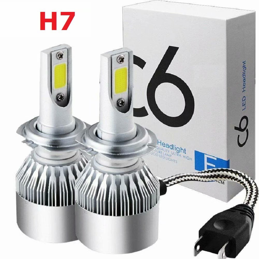 2 Pas H7 C6 120W 39000LM LED Car Headlight Kit Hi/Lo Turbo Light Bulbs 6000K 