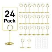 FGY 24 Pack Table Number Holder Place Card Holder Table Picture Holder Clips Stand(Golden)