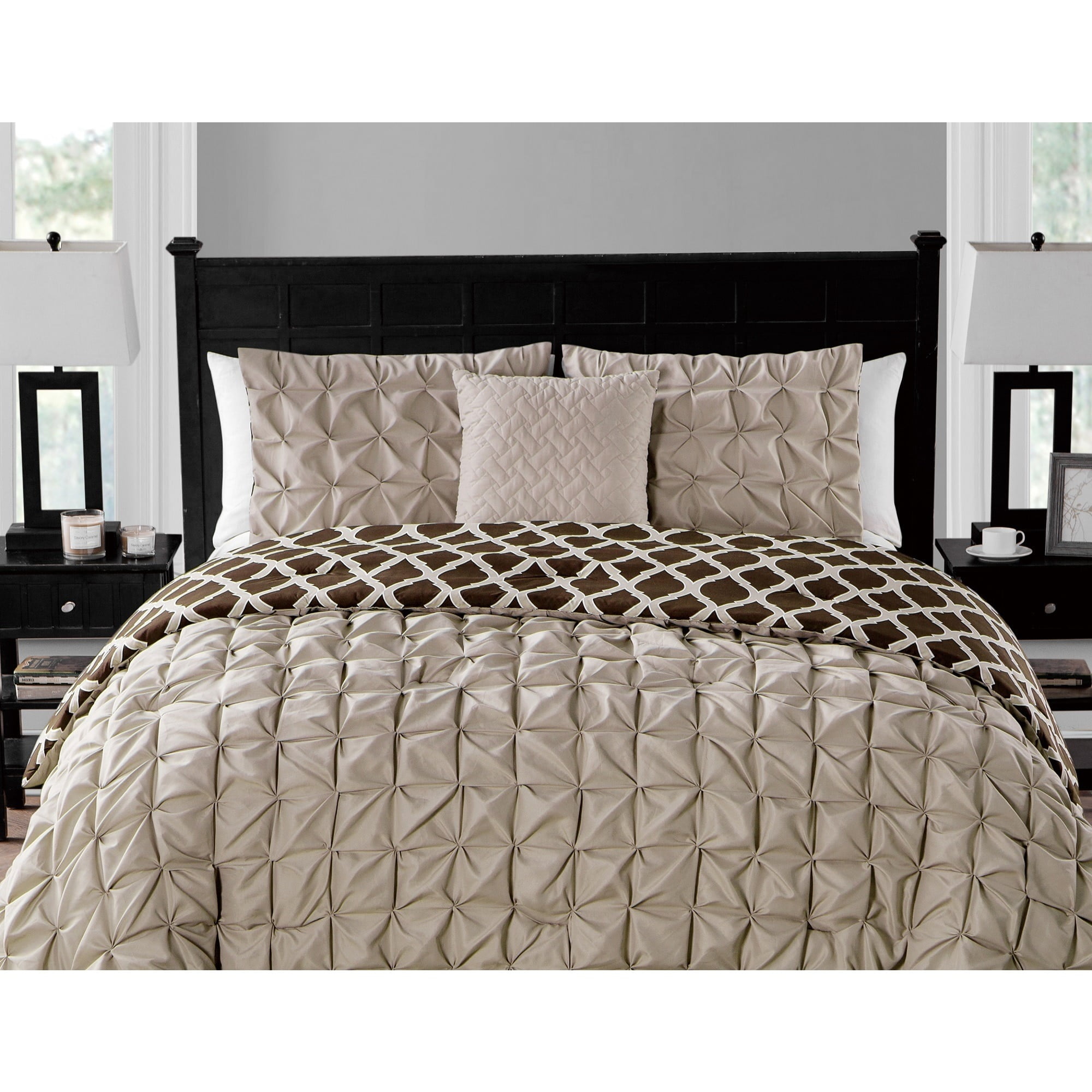 VCNY Home Scottsdale Pinch Pleat Reversible Comforter Set, Multiple Colors
