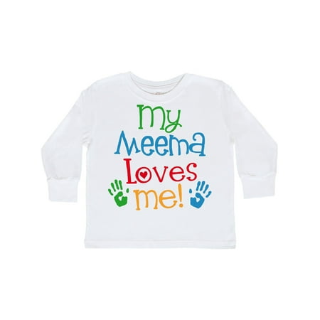 

Inktastic My Meema Loves Me Gift Gift Toddler Boy or Toddler Girl Long Sleeve T-Shirt