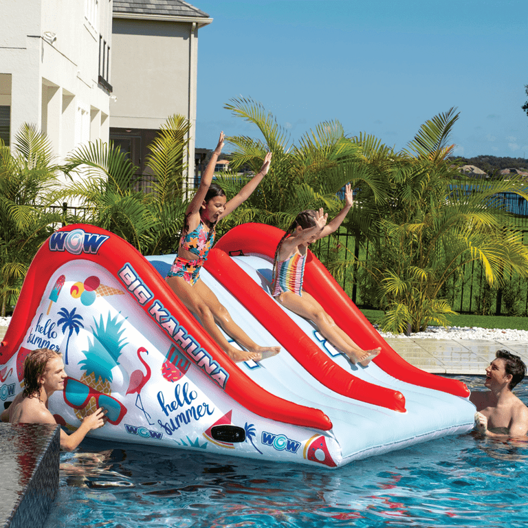 Wow Big Kahuna - 9ft Tall Inflatable 2-Lane Water Slide With Sprinklers ...