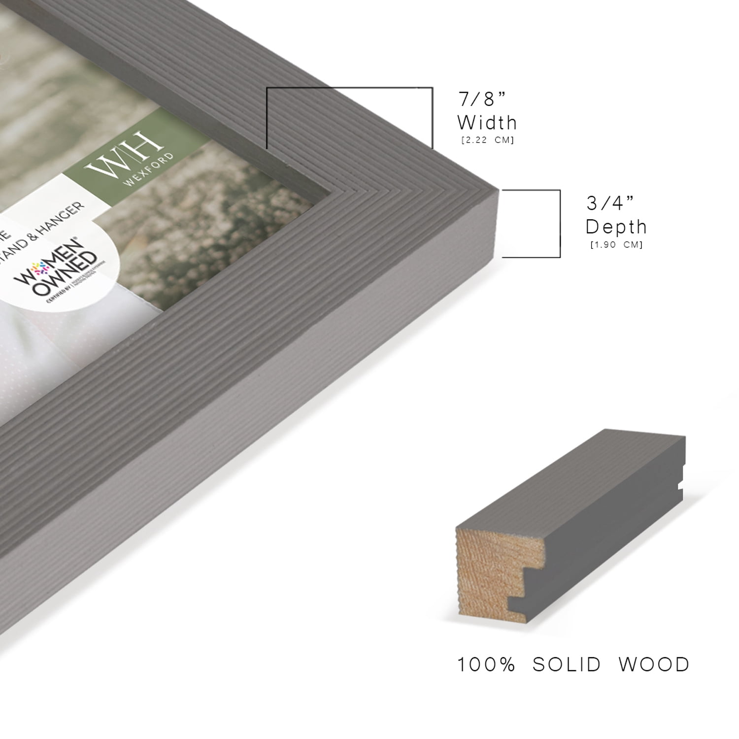 Grooved 6 in. x 8 in. Grey Picture Frame (Set of 2)